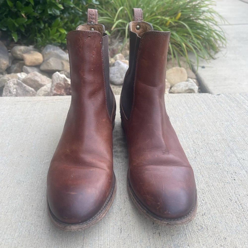 Frye Boots Womens Size 8B Cognac Brown Melissa Chelsea Pull On Leather 3475454